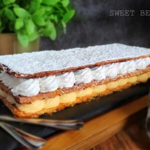 Hojaldre de nata y crema pastelera