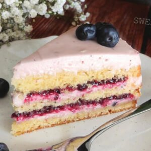 Tarta nude de frutos rojos